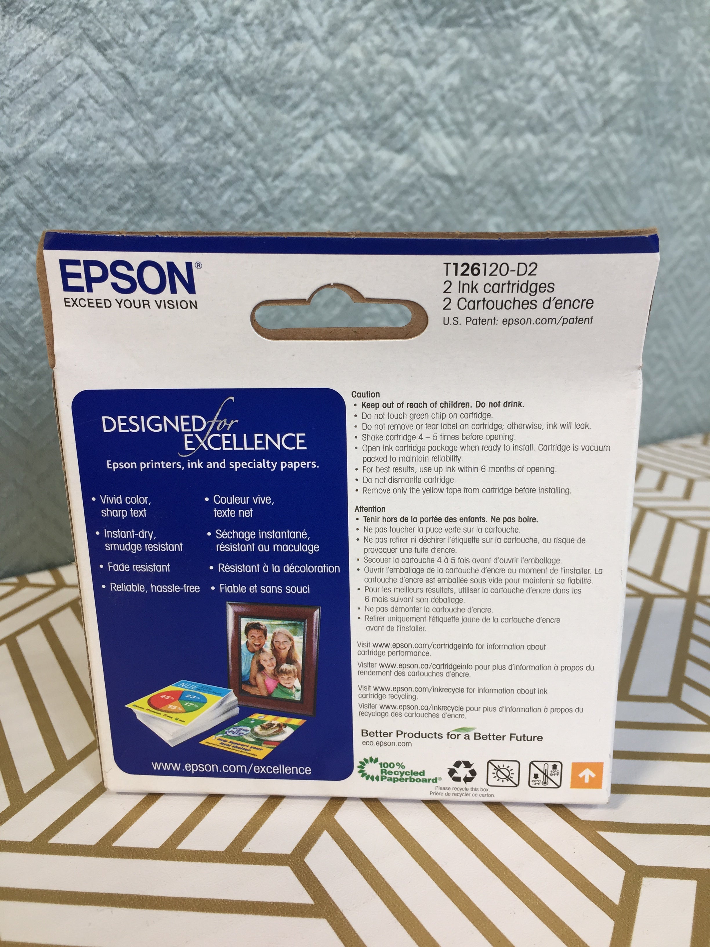 Epson T126120-D2 DURABrite Ultra Black Dual Pack High Capacity Cartridge Ink (7658662658286)